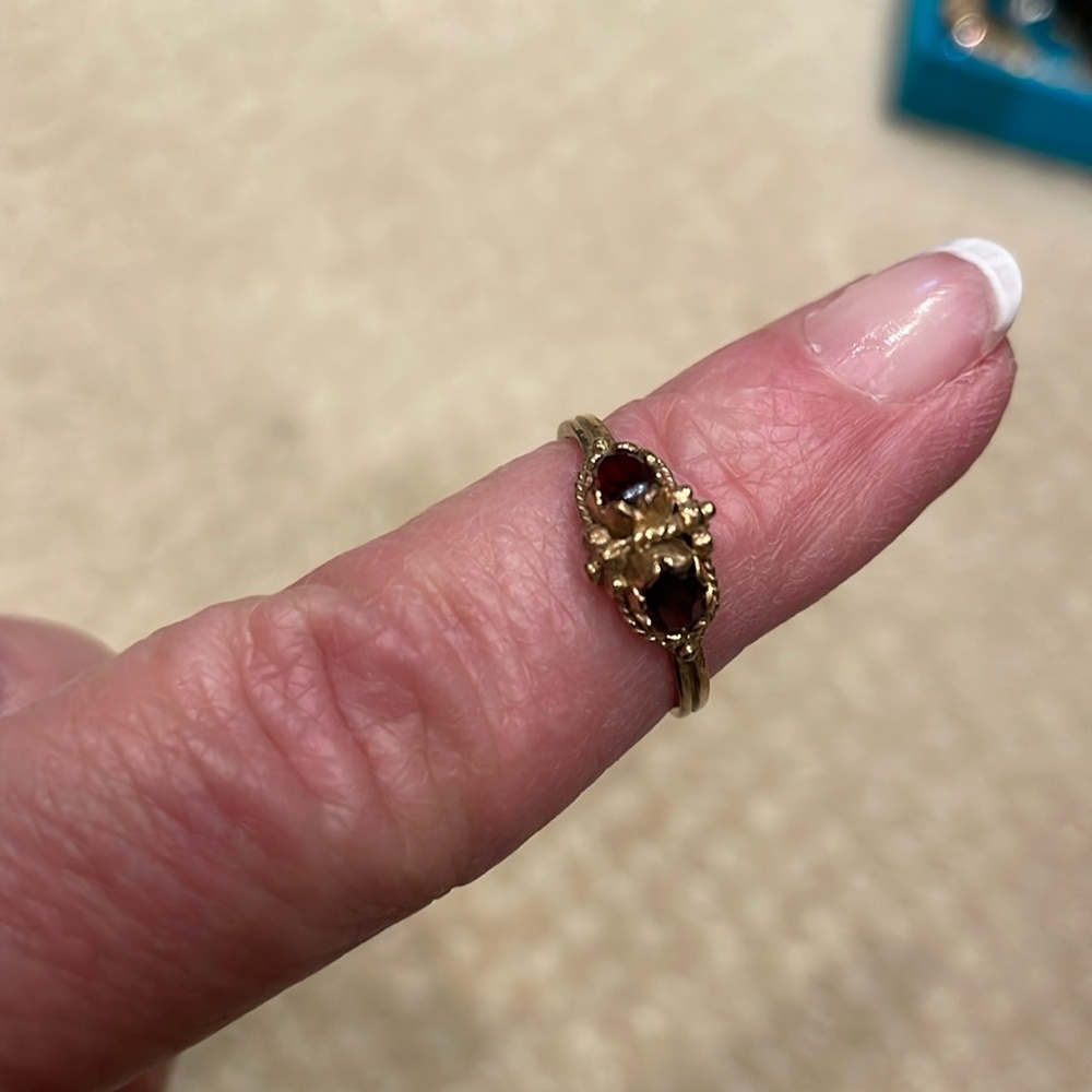 Garnet and gold ring